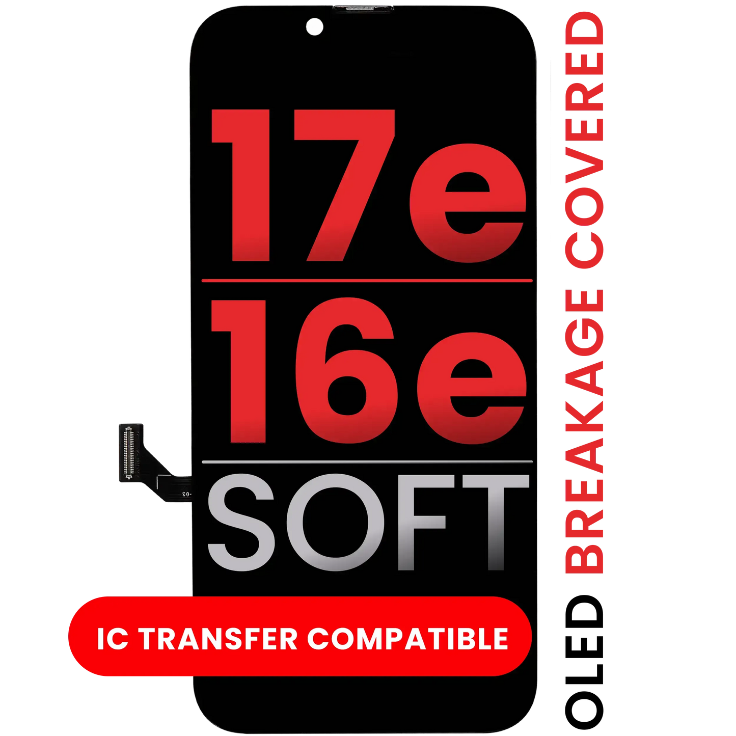 OLED Assembly For iPhone 17e / 16e (Aftermarket Pro: XO7 Soft)